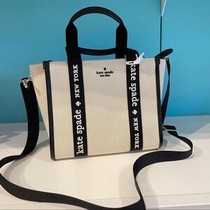 Kate Spade Black and White Tote with Geometric Design
